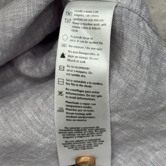 Velez Artisan Men 100% Linen Button Shirt Top Size Large Semi Fit D034 -23 - Picture 10 of 16